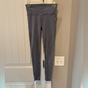 Blue/gray lululemon High-Waisted Leggings with cutouts